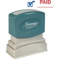 Xstamper "Paid" Ink Stamp, 1/2"x1-5/8", Blue/Red Ink XST2024
